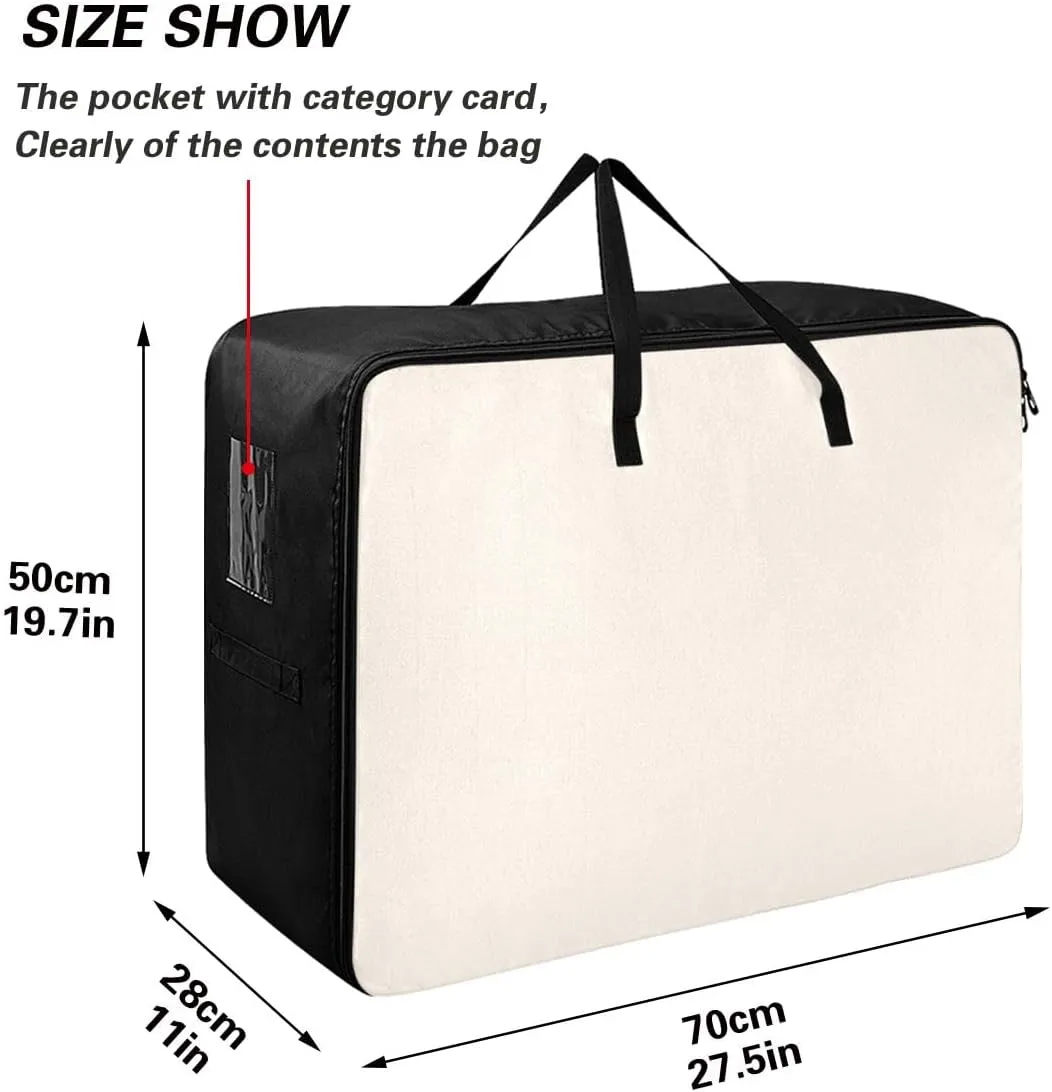 Linen Storage Bags, 27.5x19.7x11 In, Collapsible Moving Bags Storage Organizer for Clothes, Bedding, Comforter