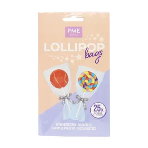 Lollipop Bags with Silver Ties - 25 Pack