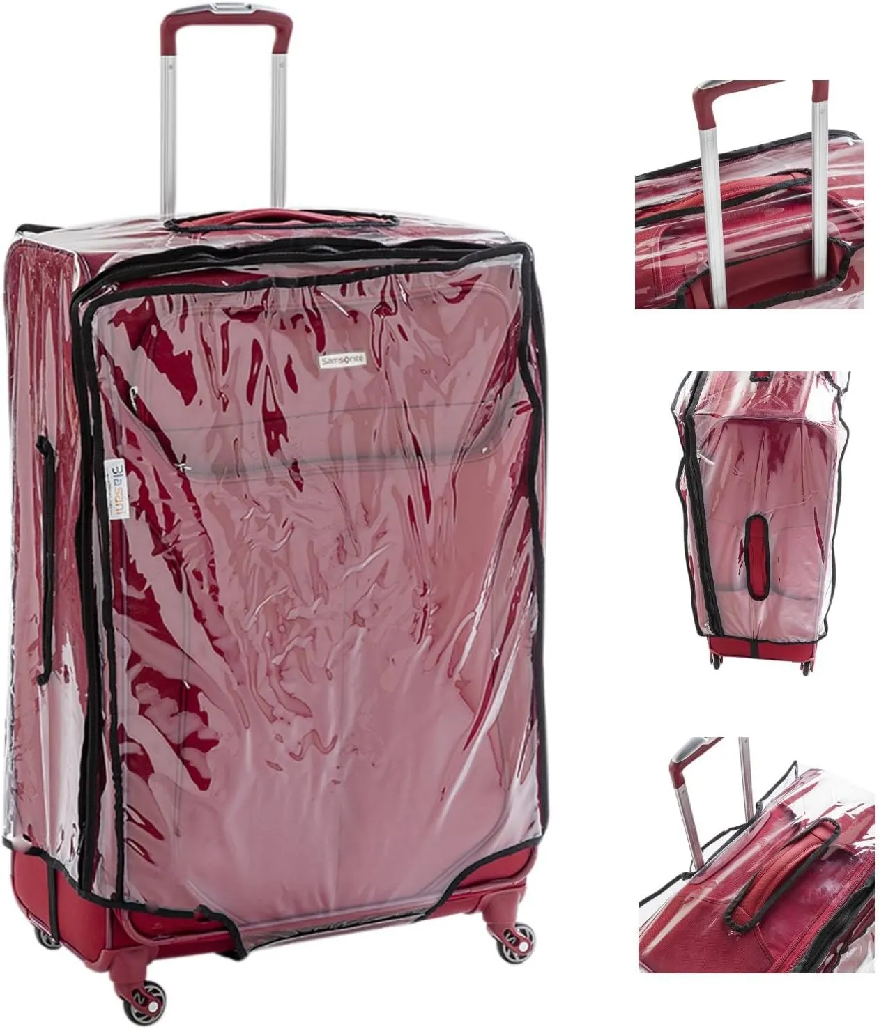 Luggage Protector Suitcase Clear PVC Waterproof TSA Aproveed Cover Fits Most (24"~25") Bags