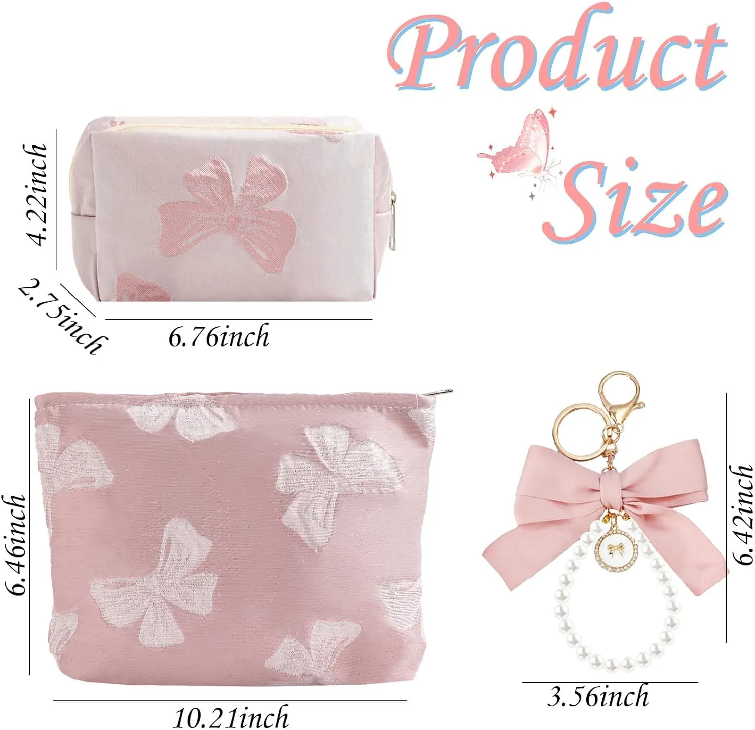 LYDZTION Makeup Bag Cosmetic Bag for Women,1Pcs Large Capacity Makeup Bags and 1Pcs Pencil Case Makeup Brushes Storage Bag Travel Toiletry Bag Organizer