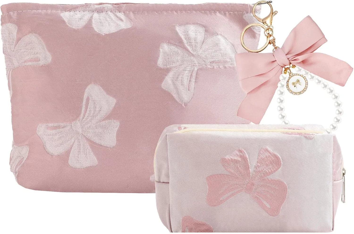 LYDZTION Makeup Bag Cosmetic Bag for Women,1Pcs Large Capacity Makeup Bags and 1Pcs Pencil Case Makeup Brushes Storage Bag Travel Toiletry Bag Organizer