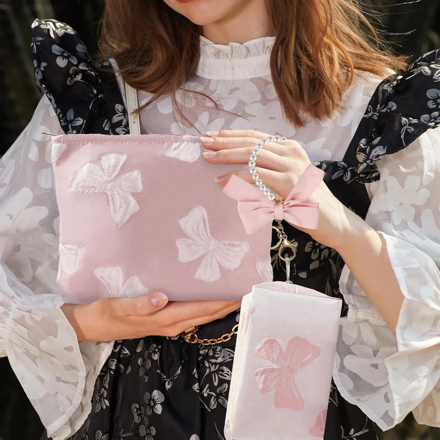 LYDZTION Makeup Bag Cosmetic Bag for Women,1Pcs Large Capacity Makeup Bags and 1Pcs Pencil Case Makeup Brushes Storage Bag Travel Toiletry Bag Organizer