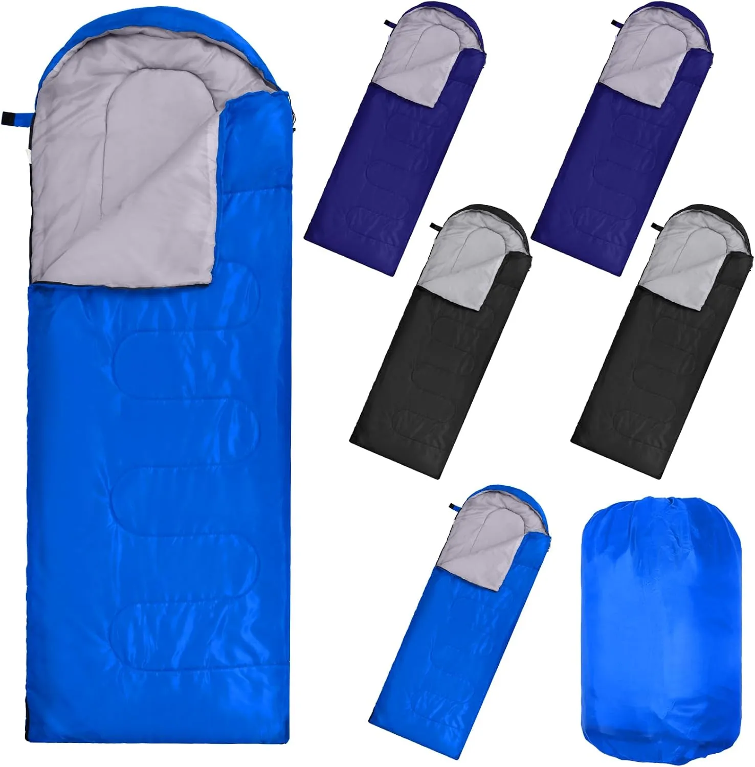Macarrie 6 Pack Camping Sleeping Bags Bulk for Adults Backpacking Lightweight Waterproof 4 Season with Compression Sack Sleeping Bag for Hiking Travel Outdoor Travel Hunting