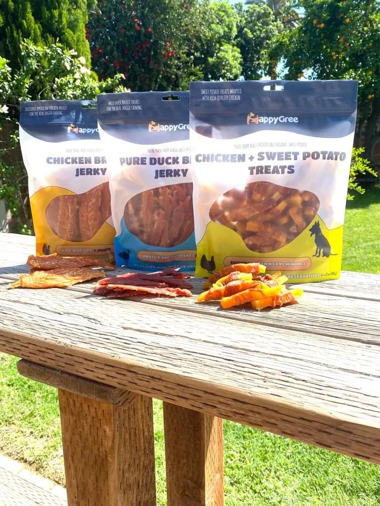 Made in USA Premium Dog Treats - New Single Ingredient - Organic Duck & Chicken Jerky, Sweet Potato for Large - Small Dogs - NO Additives NO Fillers NO GMO