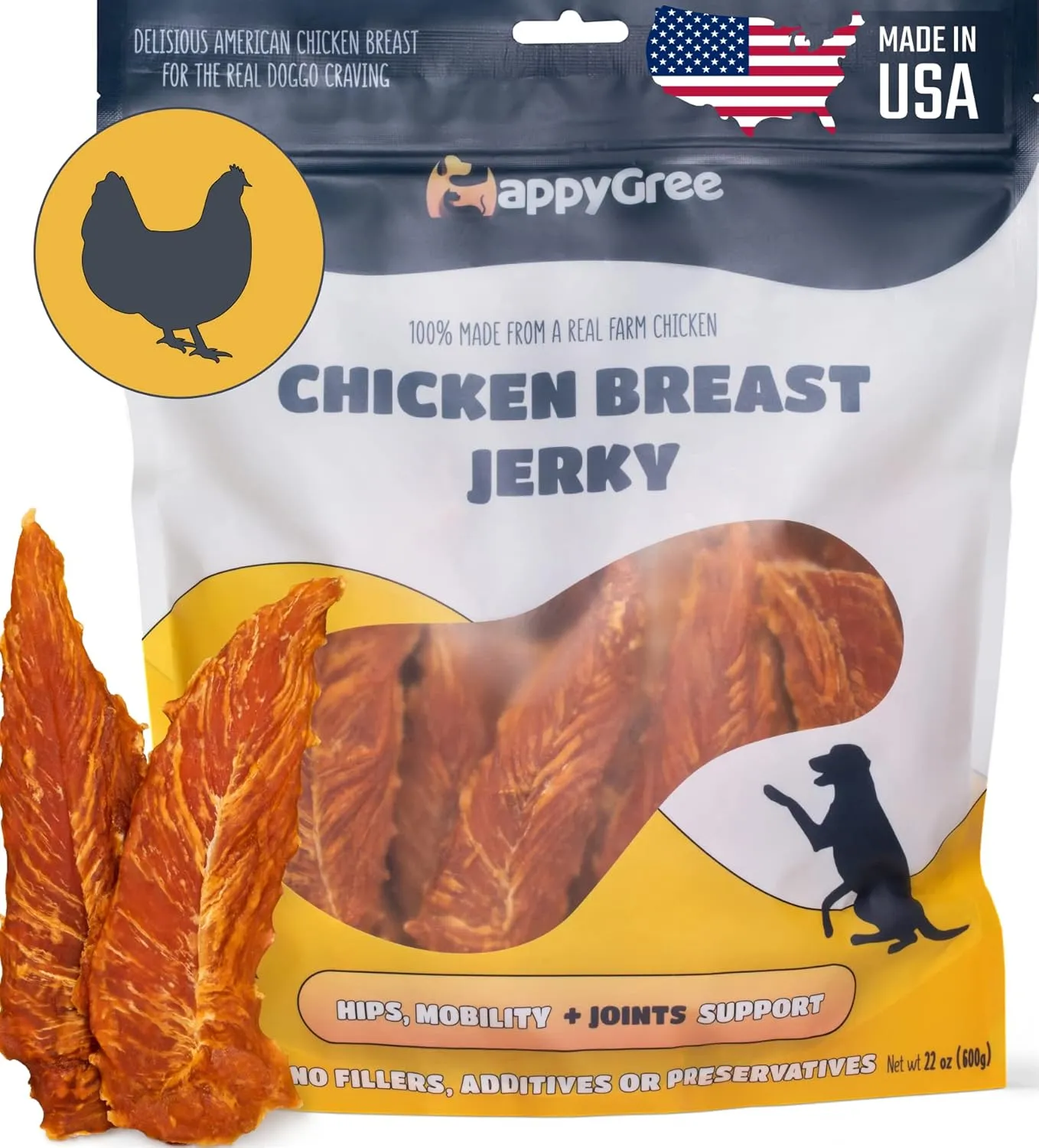 Made in USA Premium Dog Treats - New Single Ingredient - Organic Duck & Chicken Jerky, Sweet Potato for Large - Small Dogs - NO Additives NO Fillers NO GMO