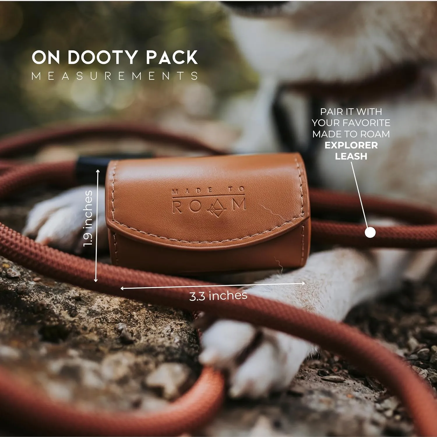 MADE TO ROAM On Dooty Pack - Premium Dog Poop Bag Holder for Leash, Vegan Leather Waste Bag Dispenser for Poop Bag Rolls - Carolina Blooms