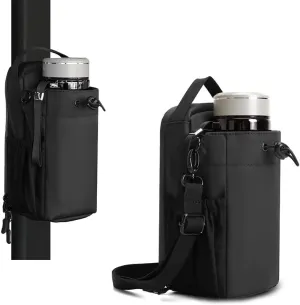 Magnetic Bottle Bag Sling Bags for Men and Women, Magnetics Gym Bage for Gym, Travel, Work, and Sports,Magnetiic water bottle holder with Strap,Magnetices Bagi Company,Black (Large)