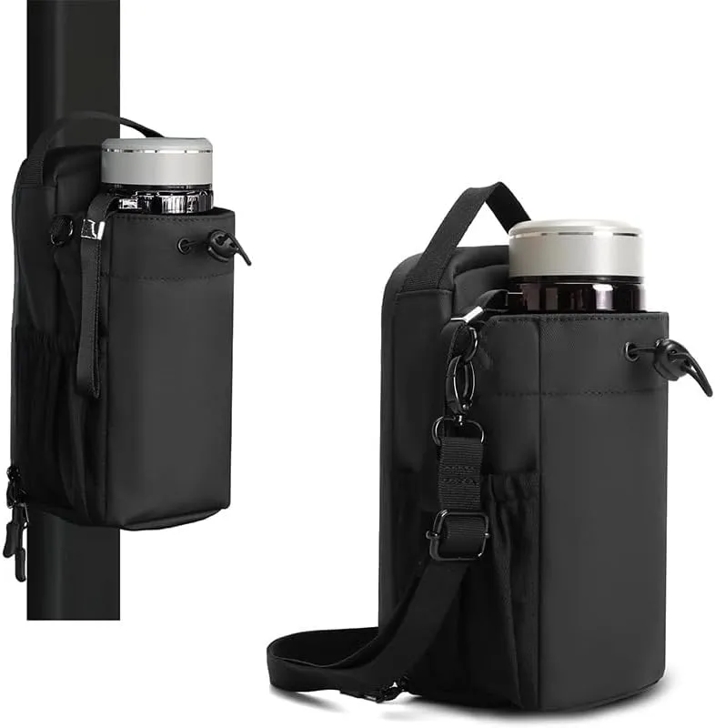 Magnetic Bottle Bag Sling Bags for Men and Women, Magnetics Gym Bage for Gym, Travel, Work, and Sports,Magnetiic water bottle holder with Strap,Magnetices Bagi Company,Black (Large)