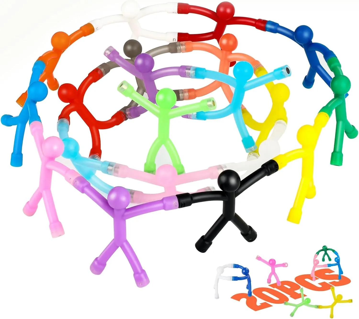 Magnetic Toys,Colourful Travel Toys,Magnet Men,Magnetic People,Fridge Magnets,Magnets for Kids,Whiteboard,Easter,Refrigerator,Office - 20Pack