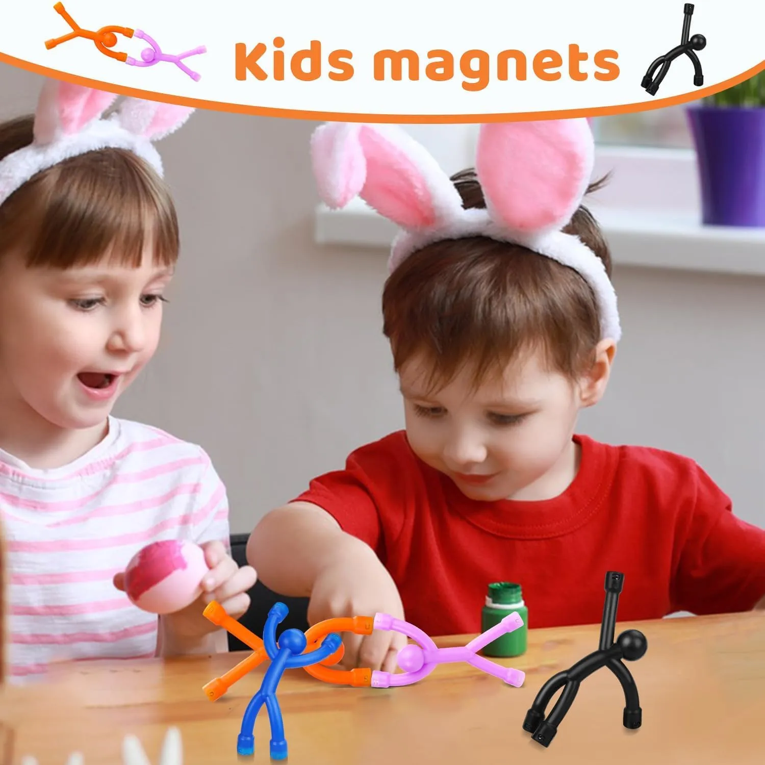 Magnetic Toys,Colourful Travel Toys,Magnet Men,Magnetic People,Fridge Magnets,Magnets for Kids,Whiteboard,Easter,Refrigerator,Office - 20Pack