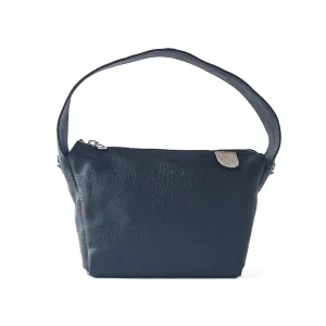 Maina Leather Shoulder Bag - Black, Handmade Leather Crossbody Bag, Zip Top, Buttery Soft Cowhide Leather, Adjustable Shoulder to Crossbody Strap