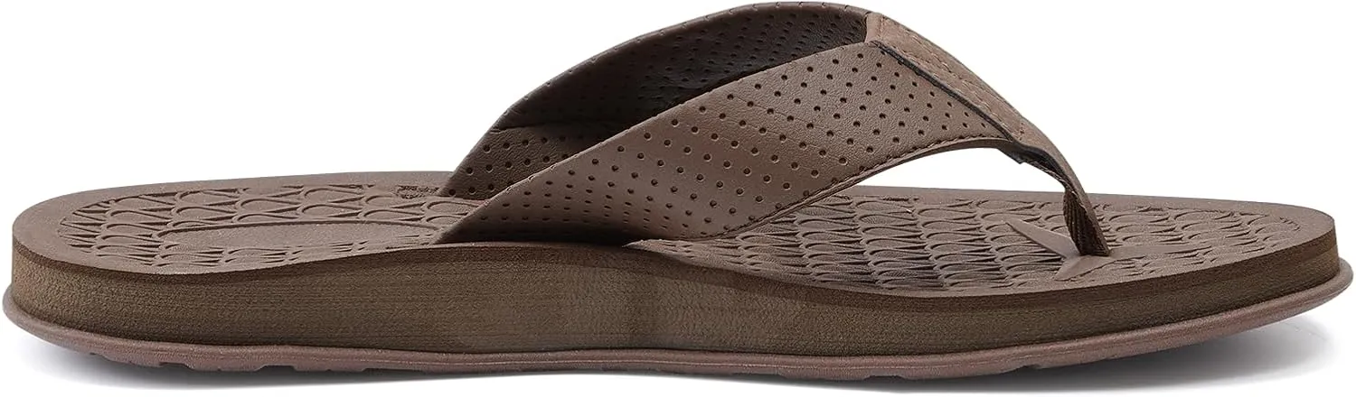 MALIDA Mens Flip Flops Non-Slip Bathroom Shower Shoes Cushion foam Indoor and Outdoor Thong Sandals
