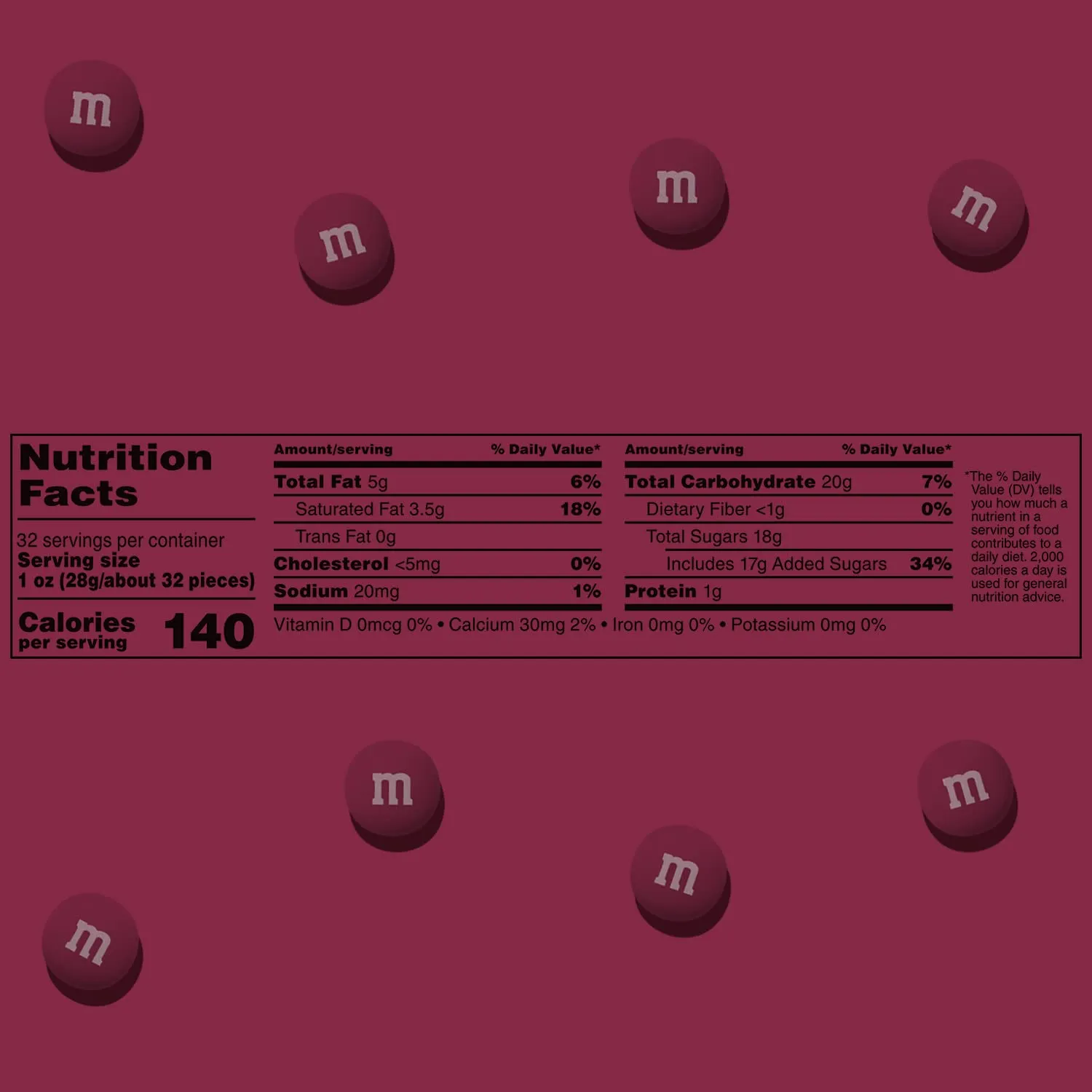 M&M’S WORLD Maroon Chocolate Candy, 5lbs Resealable Pack for Candy Bars, Birthday Parties, Weddings, Graduations, Holidays, a Box of Chocolates, Desserts and More