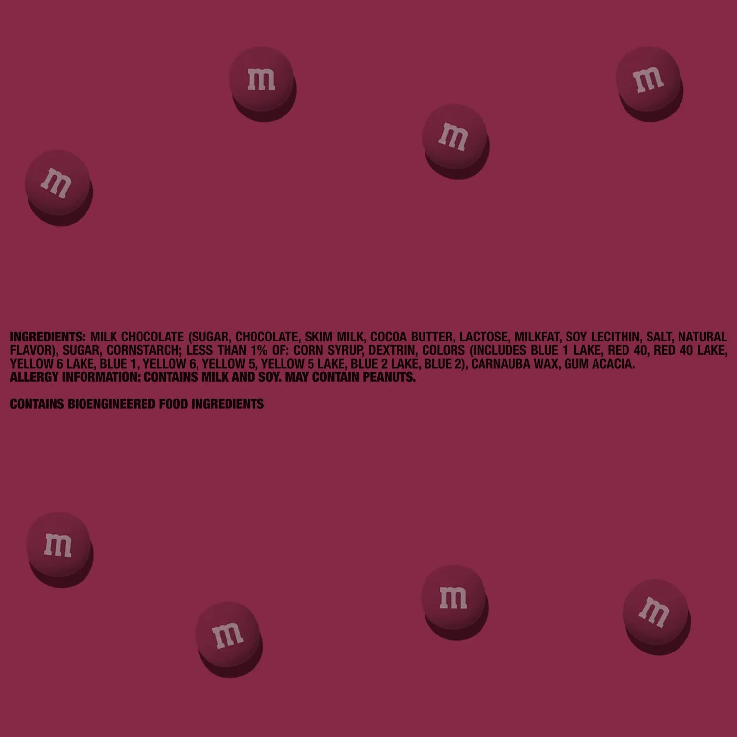 M&M’S WORLD Maroon Chocolate Candy, 5lbs Resealable Pack for Candy Bars, Birthday Parties, Weddings, Graduations, Holidays, a Box of Chocolates, Desserts and More