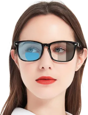 MARE AZZURO Photochromic Bifocal Reading Glasses Women Blue Light Blocking Square Readers Sunglasses 1.0 1.5 2.0 2.5 3.0 3.5 4.0 (Black, 1.50)