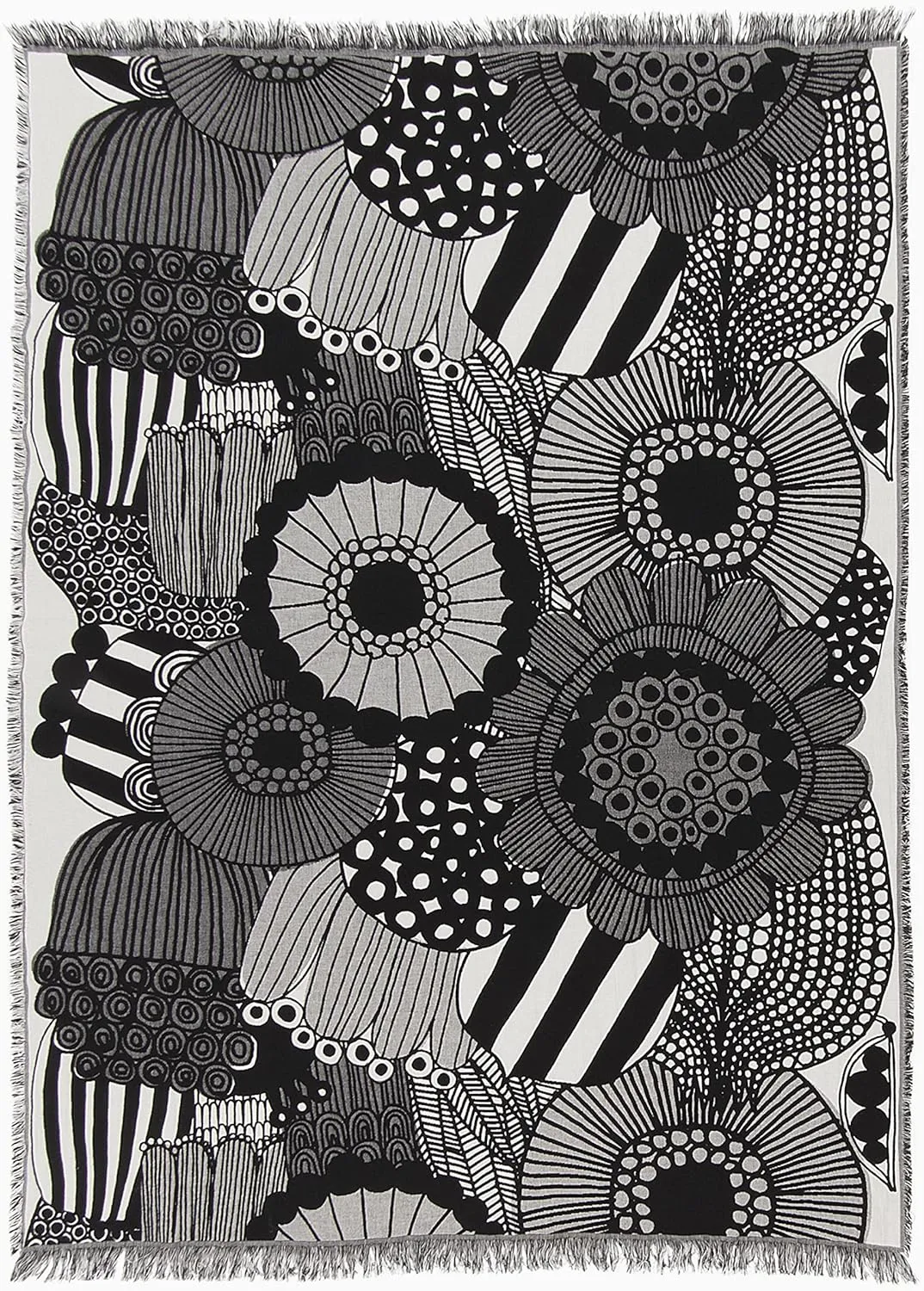 MARIMEKKO Siirtolapuutarha Blanket — Refine Your Home Décor with Our Iconic Black & White Decorative Throw Blankets for Sofa (51 x 71 Inch)