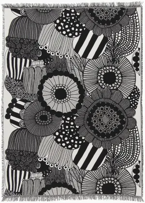 MARIMEKKO Siirtolapuutarha Blanket — Refine Your Home Décor with Our Iconic Black & White Decorative Throw Blankets for Sofa (51 x 71 Inch)
