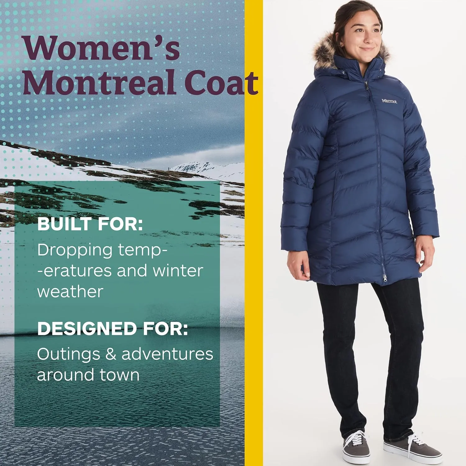 MARMOT Women's Montreal Mid-Thigh Length Down Puffer Coat