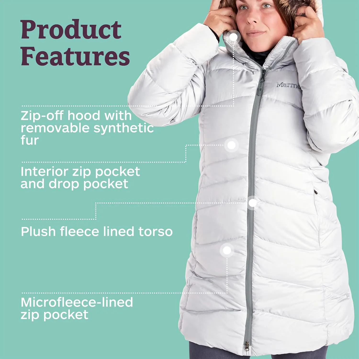 MARMOT Women's Montreal Mid-Thigh Length Down Puffer Coat