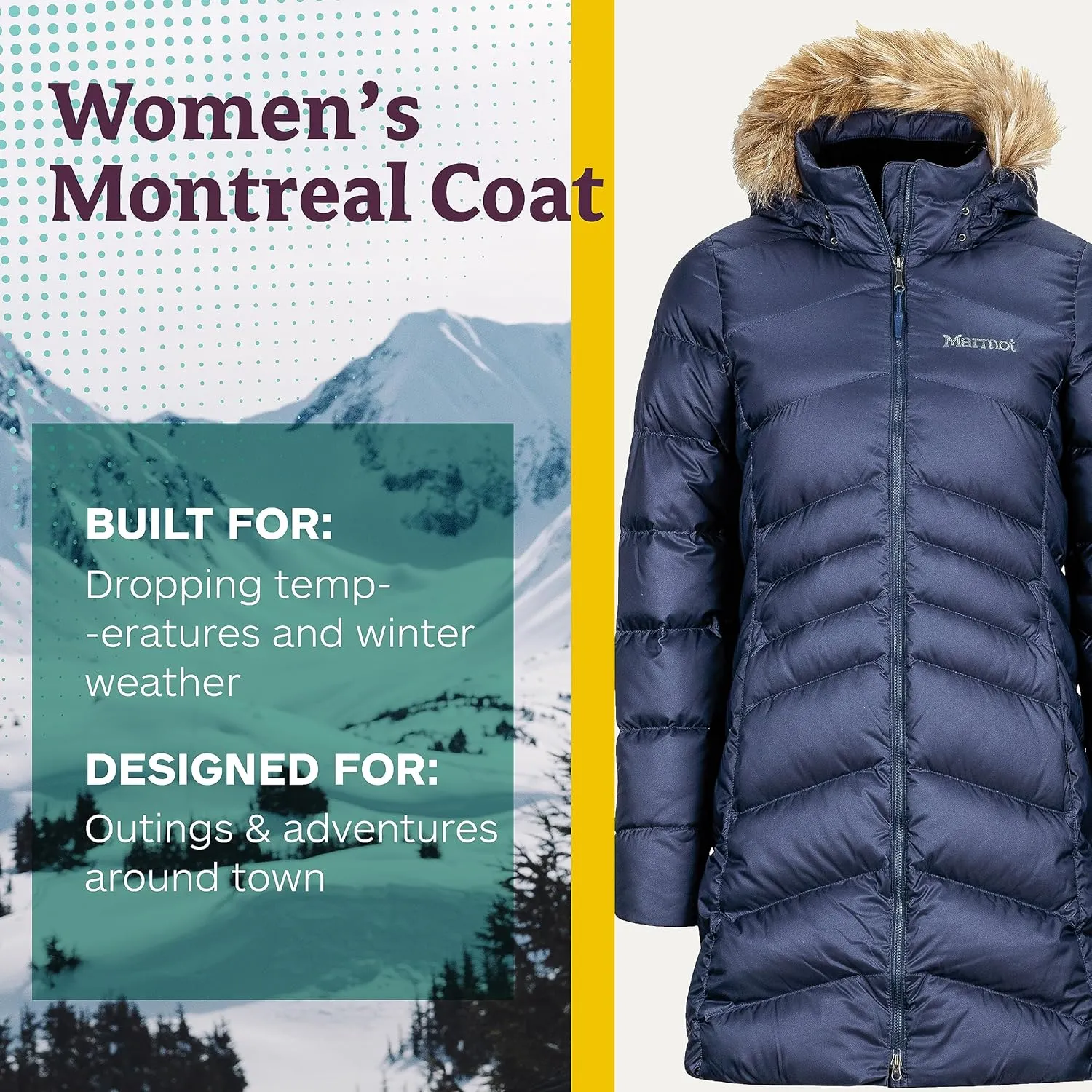 MARMOT Women's Montreal Mid-Thigh Length Down Puffer Coat