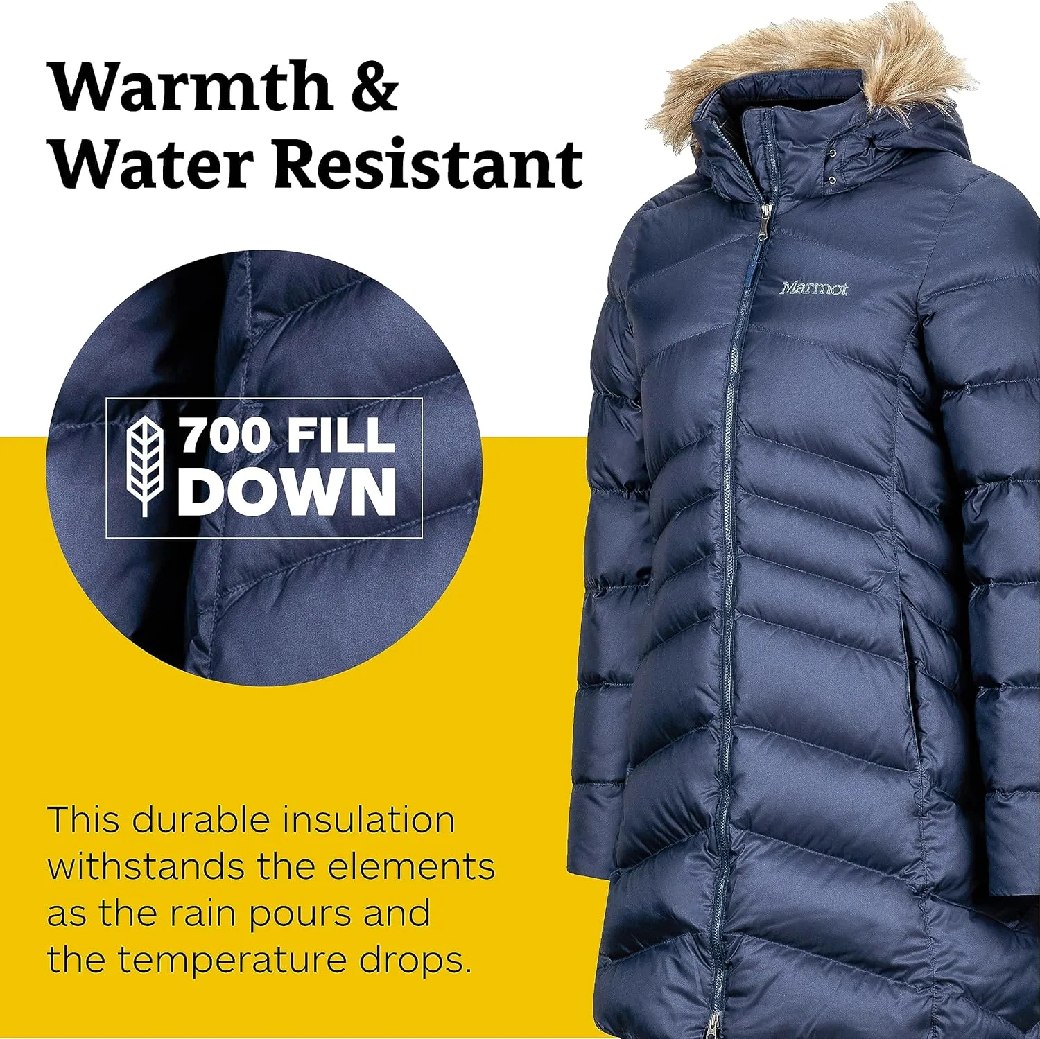 MARMOT Women's Montreal Mid-Thigh Length Down Puffer Coat