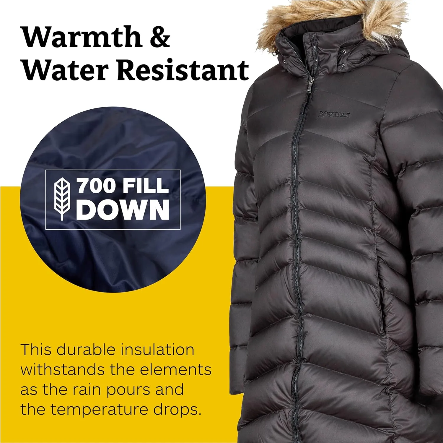MARMOT Women's Montreal Mid-Thigh Length Down Puffer Coat