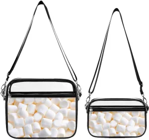Marshmallow Transparent Cross Bag Two-piece Set, Fashionable Transparent Bag