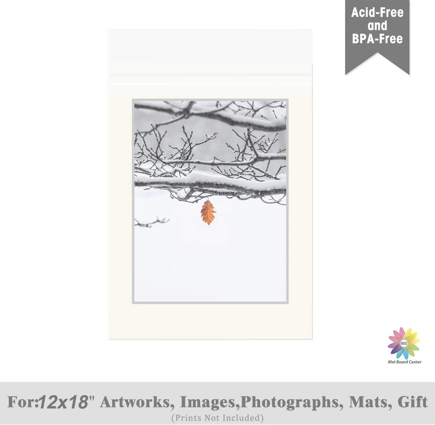 Mat Board Center, (100 Pack) 12 7/16" x 18 1/4" Acid-Free Clear Picture Sleeves, Self Sealing Cello Bags for 12x18 Prints, Photos, Clothing & T-Shirt