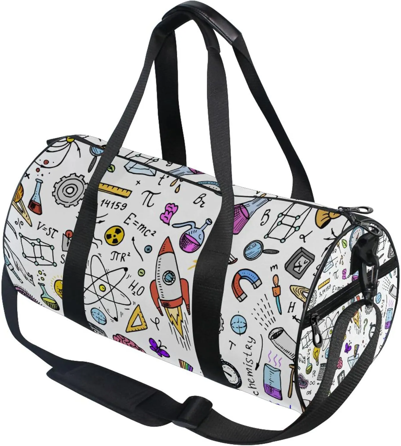 Maths Formula Rocket Gym Duffle Bag for Women Men Sports Fitness Bag Workout Travel Gymnastics Dance