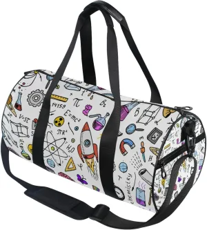 Maths Formula Rocket Gym Duffle Bag for Women Men Sports Fitness Bag Workout Travel Gymnastics Dance