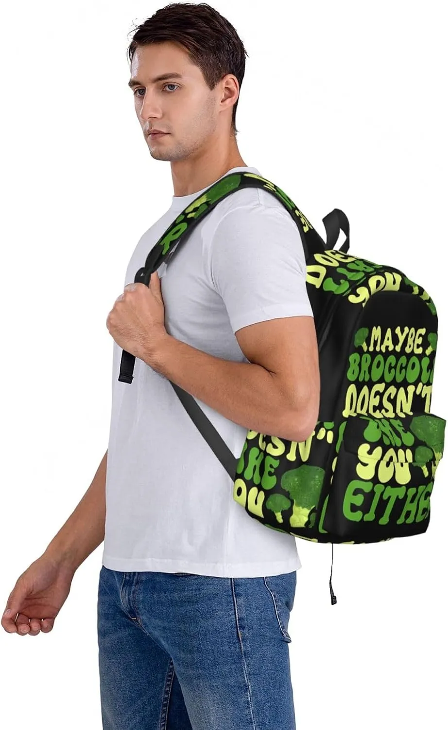 Maybe Broccoli Doesn'T Like You Either Backpack Casual Laptop Backpack Large Capacity Double Shoulder Bag Travel Daypack For Women Men