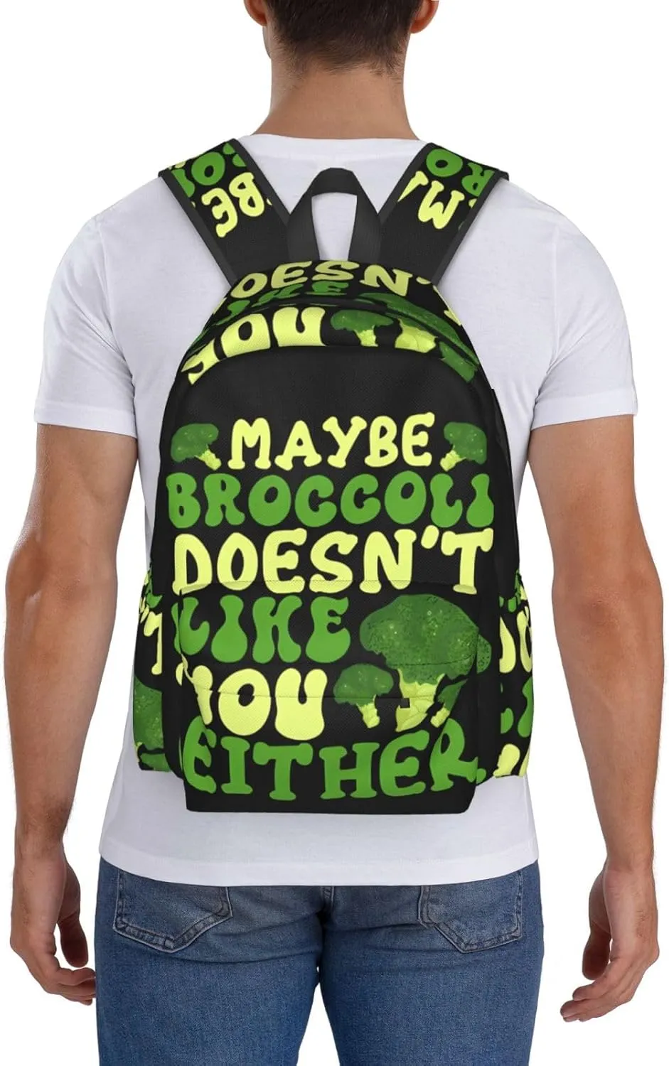 Maybe Broccoli Doesn'T Like You Either Backpack Casual Laptop Backpack Large Capacity Double Shoulder Bag Travel Daypack For Women Men