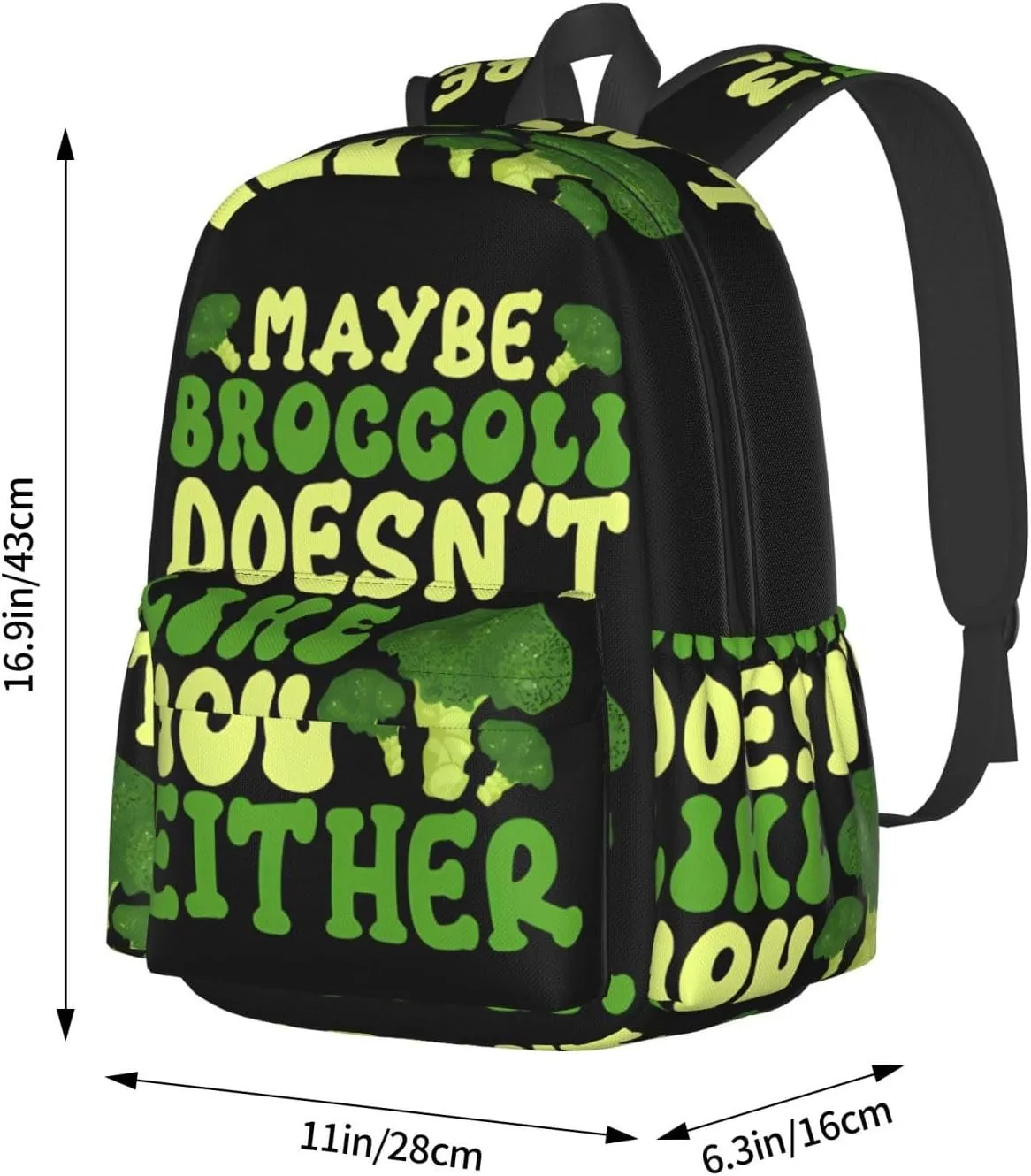 Maybe Broccoli Doesn'T Like You Either Backpack Casual Laptop Backpack Large Capacity Double Shoulder Bag Travel Daypack For Women Men