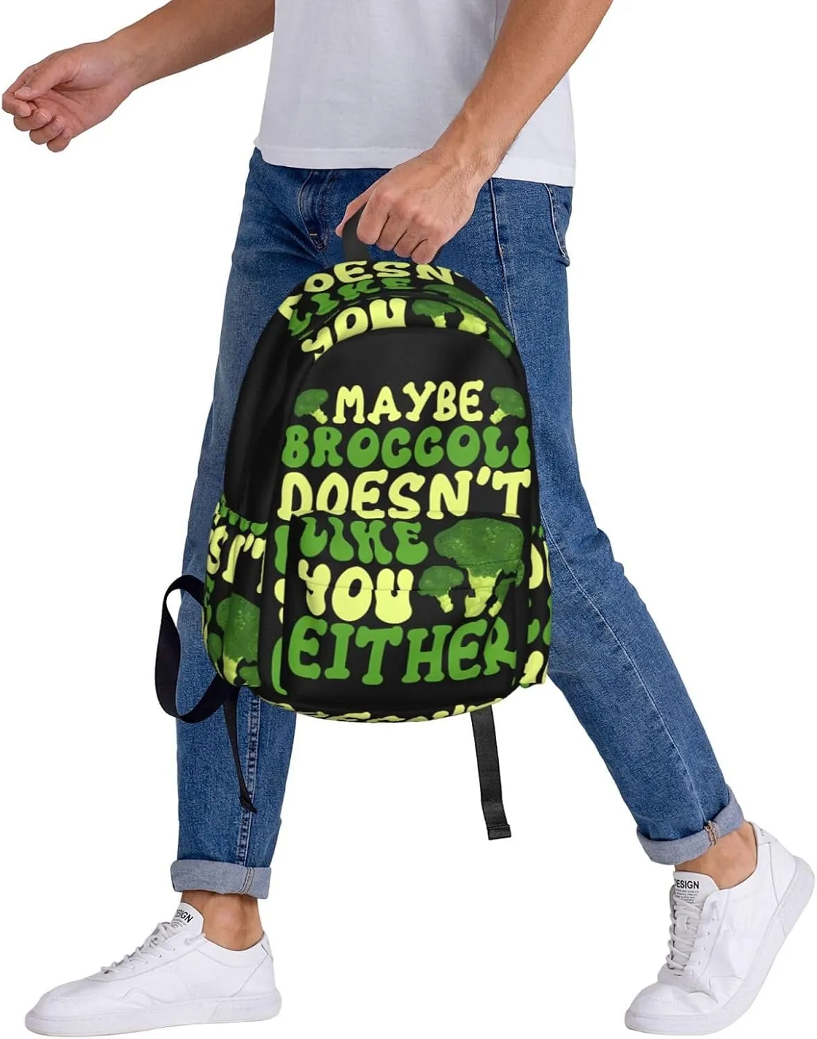 Maybe Broccoli Doesn'T Like You Either Backpack Casual Laptop Backpack Large Capacity Double Shoulder Bag Travel Daypack For Women Men