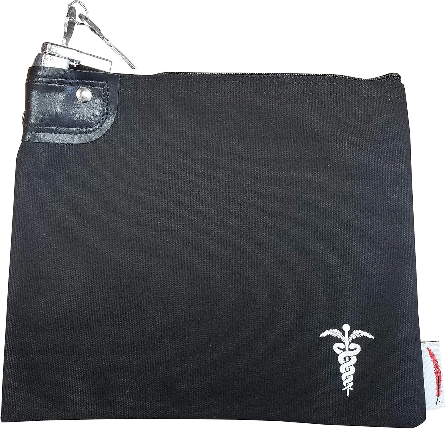 Medication Canvas Lock Storage Bag, 8 x 10 Inch (Black)