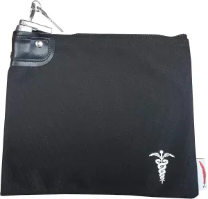 Medication Canvas Lock Storage Bag, 8 x 10 Inch (Black)