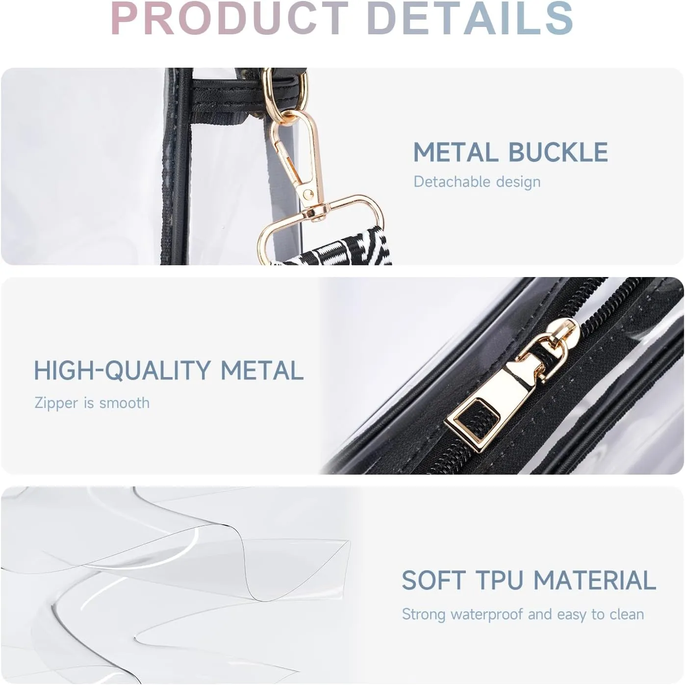 MEITRUE Clear Crossbody Bags for Women Trendy, Stadium approved Clear Purses Cross body bag for Concerts Sports