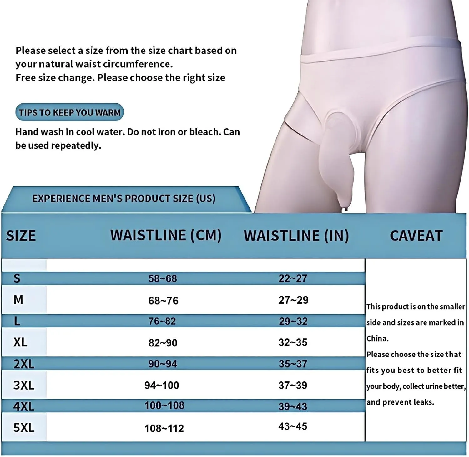 Mens Incontinence Underwear – 3 Urine Bags for Extended Comfort (5X-Large)