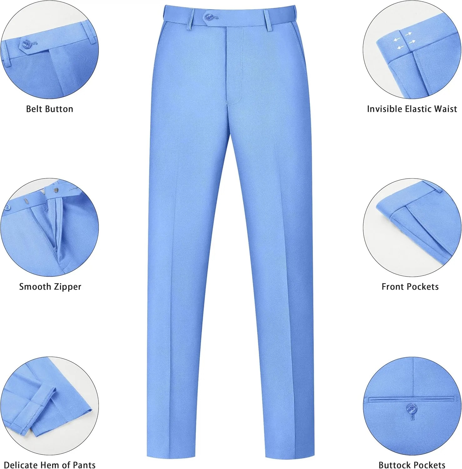 Mens Suit 2 Piece Suits for Men One Button Slim Fit Solid Jacket & Pants Tuxedo Set Business Wedding Party