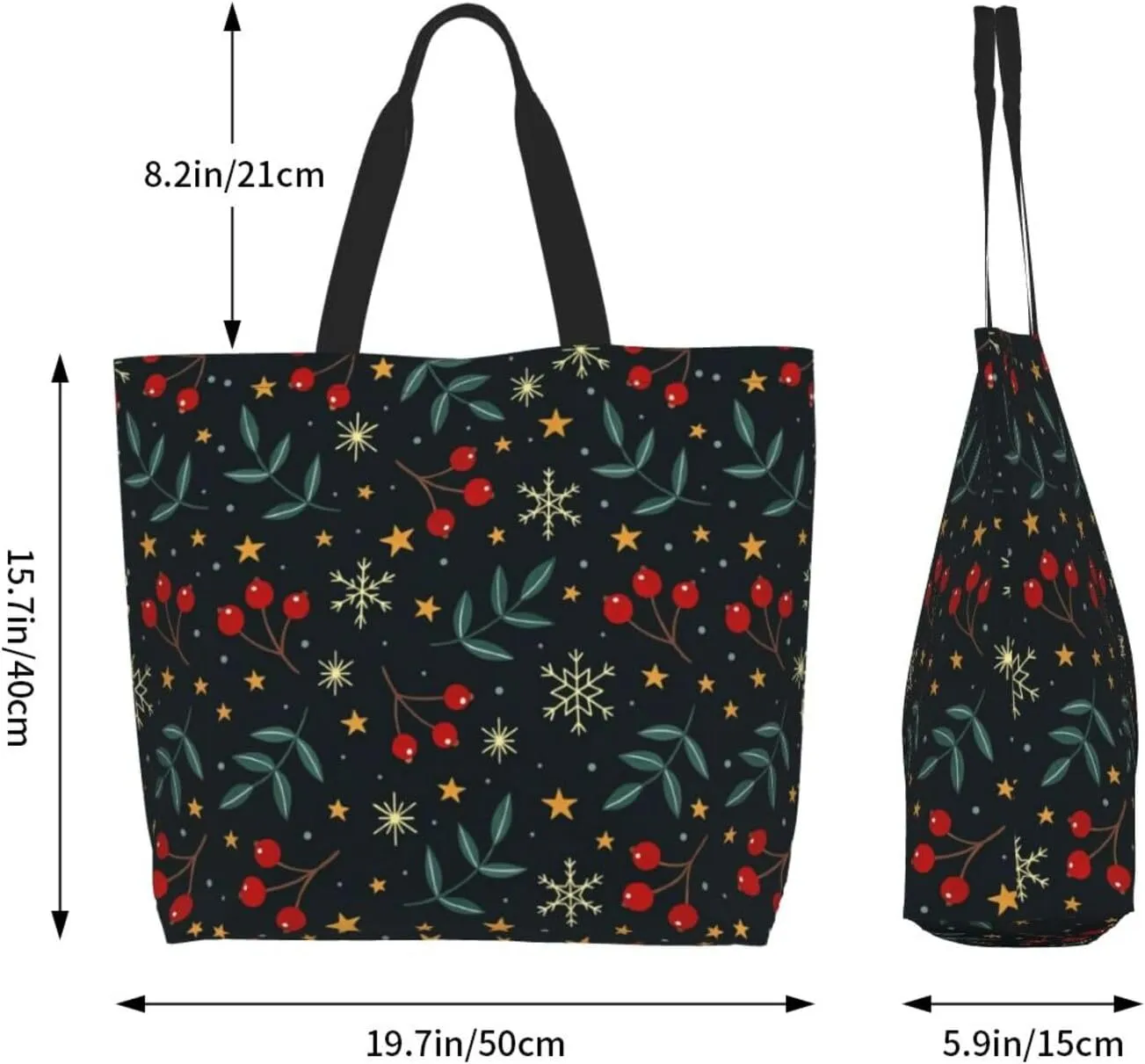 Merry Christmas Tote Bag for Women Mother,Christmas Snowman Snowflake Shopping Grocery Bag Shoulder Bags