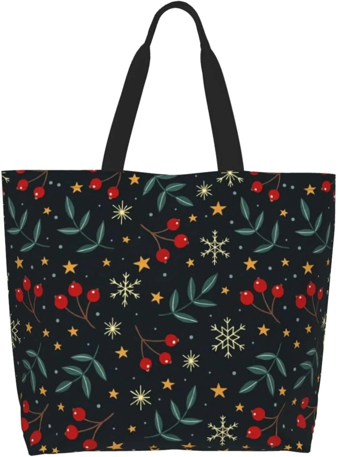 Merry Christmas Tote Bag for Women Mother,Christmas Snowman Snowflake Shopping Grocery Bag Shoulder Bags