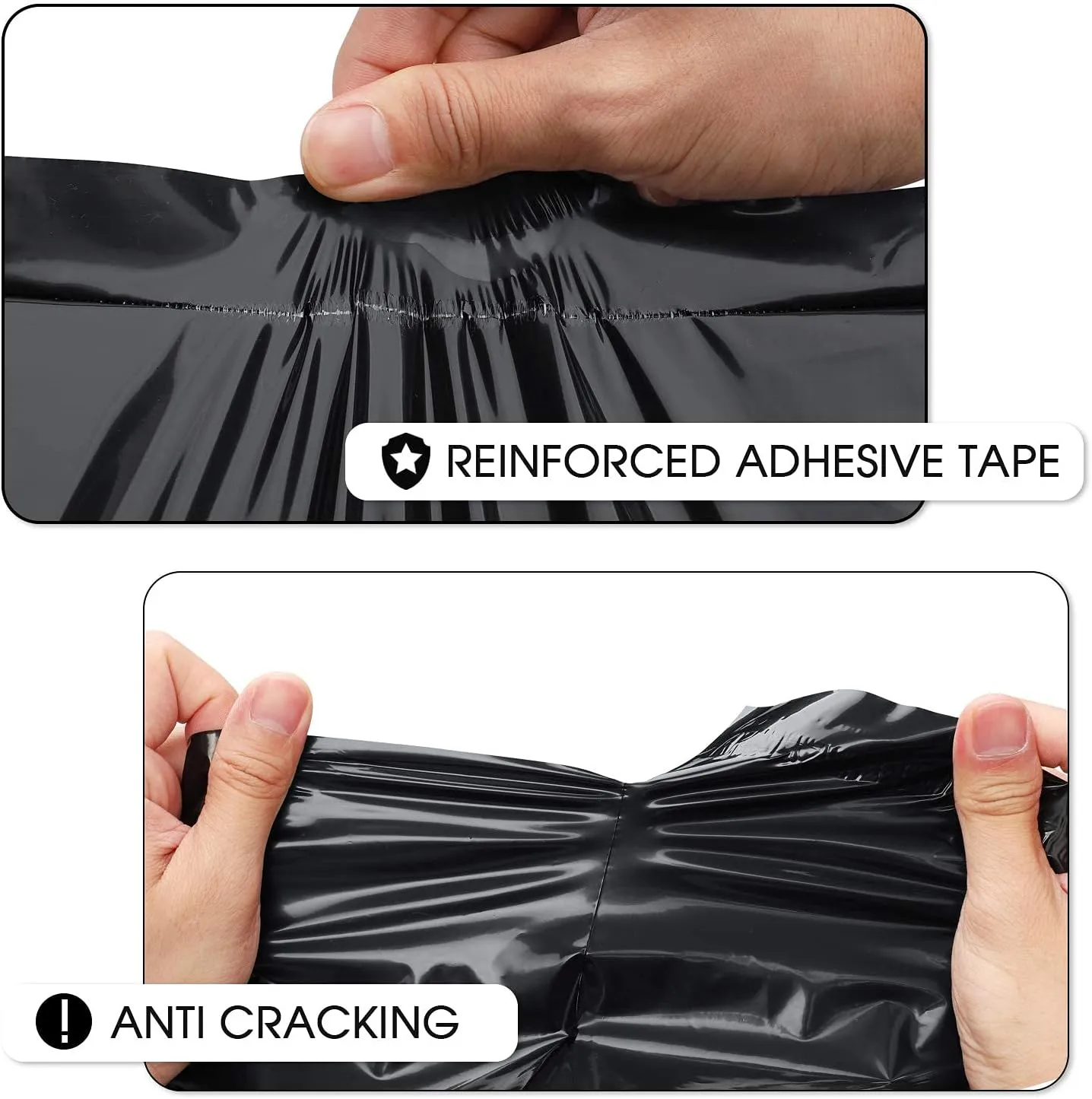 Metronic Poly Mailers 19x24 Inch, 100 Pcs Large Shipping Bags,Mailing Envelopes with Self Adhesive Waterproof and Tear-Proof Postal Bags in Black