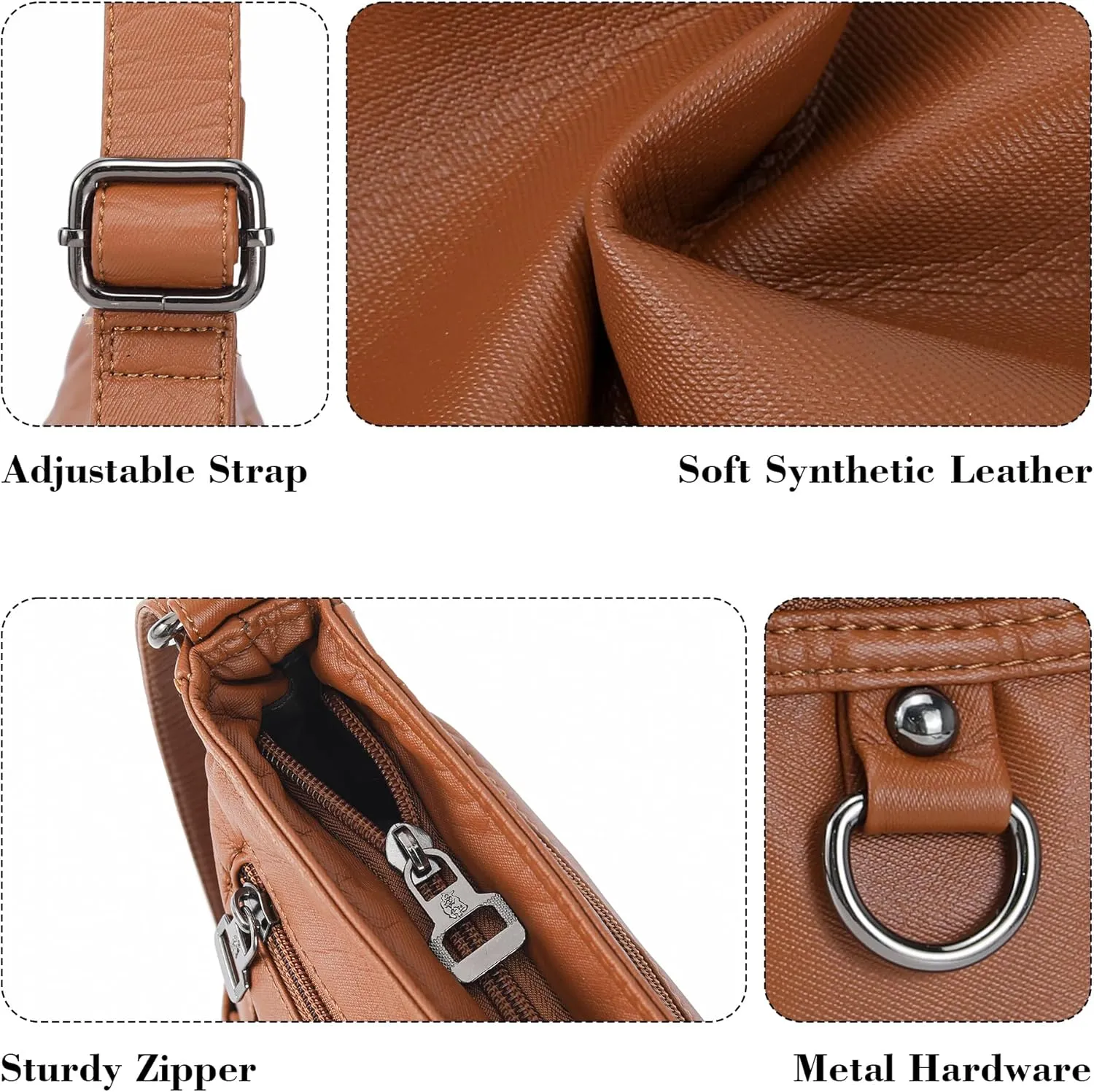 MINICAT Small Crossbody Purse Soft Synthetic Leather Crossbody Bags for Women