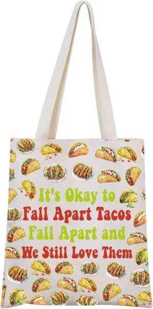 MNIGIU Funny Tacos Gift Tacos Tote Bag Tacos Lover Gift Mexican Food Gift Tacos Party Gift Tacos Theme Gift
