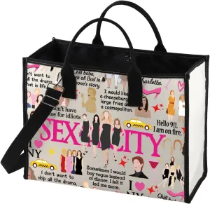 MNIGIU Sex City TV Series Inspired Gift Sex City Tote Bag Sex City Fans Gift Romantic Comedies TV Series Lover Gift
