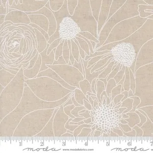 Moda Botany Line Roses Mochi Linen - Paper