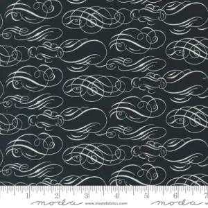 Moda Sable & Swan - Scrolls - Ebony