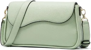 molshine Women's Crossbody Bag, PU Leather Square Flapover Shoulder Bags, Stylish Flip Cover Mailman Bag Tote Purses Satchel