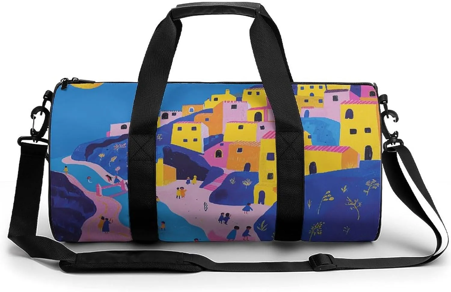 Moon And Village Gym Bag Sport Gym Tote Bag Lightweight Duffle Bag Carry On Weekender Bags for Women Men