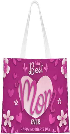 Mother Of A Princess Mother's Day Canvas Tote Bag for Women Reusable Grocery Shoulder Bags Shopping Handbags